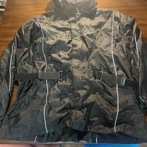 Black Men's Jacket with Reflective Stripes